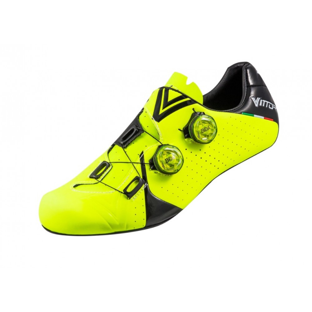 yellow cycling shoes